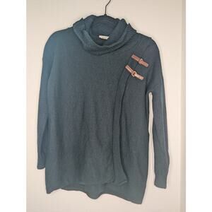 Ellen Tracy Merino Wool Equestrian Green Sweater Preppy Sz S